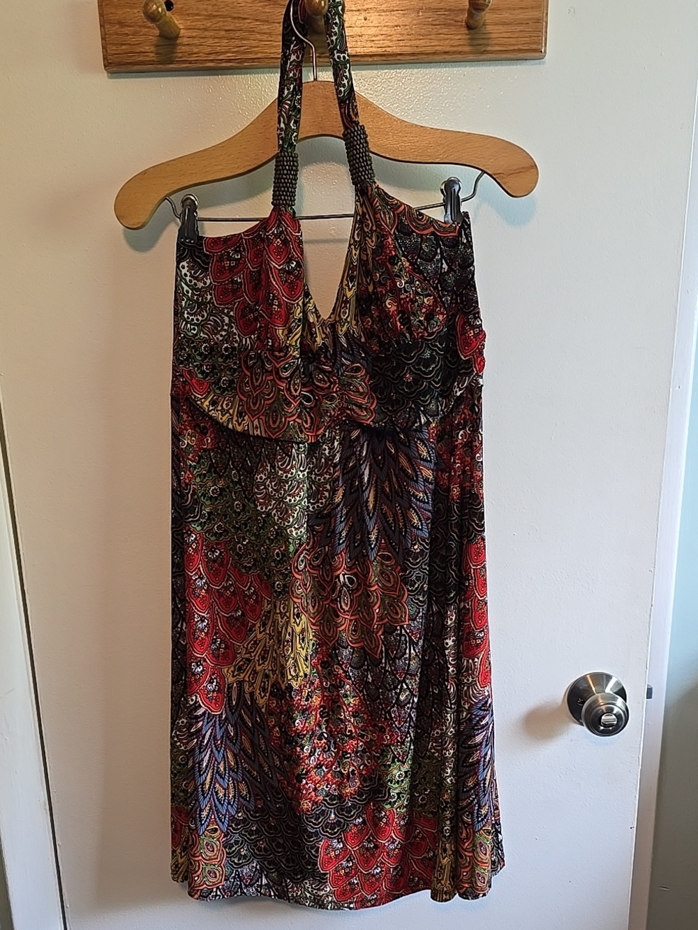 Cristinalove Halter Paisley Dress in Red, Blue, Green
